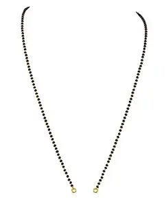 Fashion Accessories Black Micro High Gold Plated Bead Mangalsutra Single Chain Without Pendant for Women (30 Inch)
