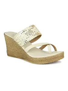 Inc.5 Shoes Women Fashion Wedge Sandal 100915_BEIGE