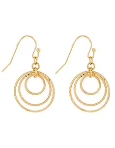 Accessorize London Triple Circle Short Drop Earrings|One Size, GOLD (MN-98108781001)