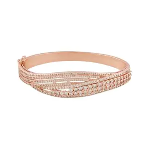 TEEJH Tanishka CZ Stones Twinkle Rosegold Bracelet
