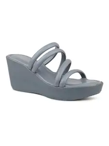 Inc.5 Women Grey Solid Wedge Sandals