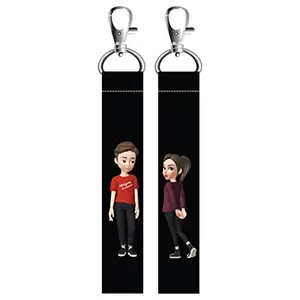ISEE 360® 2 PCs Boy and Girl Friend Lanyard Tag with Swivel Lobster for Gift Luggage Bags Backpack Laptop Bags L X H 5 X 0.8 INCH