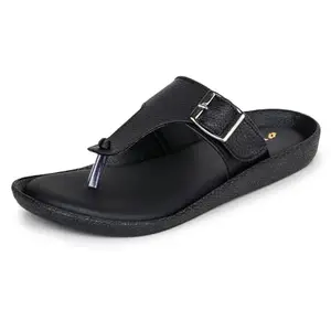 TRASE Women’s V-Strap Slip-On Slippers | Lightweight, Comfortable & Soft Padded Footwear | Trendy Adjustable Buckle Sandals for Ladies (Black, 4 UK)