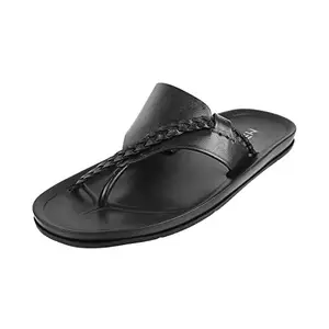 Metro Mens Leather Black Slippers (Size (8 UK (42 EU))