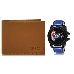 LOREM Combo of Men Watch & Artificial Leather Wallet-FZ-WL02-LR66