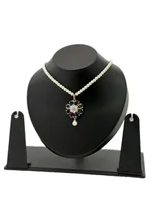 AAKAI Necklace Set Moti & Multi Clour Diamond