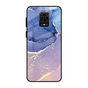 SmashItUp Marble/Pattern Designer Printed Glass Case Mobile Back Cover for Redmi Note 9 Pro (TPU+Glass)