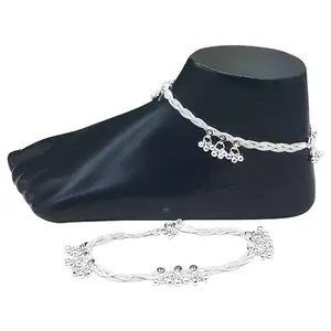 BR Ornaments Sizzling Allure's Choti Design Bell Anklet Payal For Girls & Women (Pack of 2)