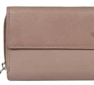 Delfin Genuine Leather - Multi Compartment Ladies Wallet (Beige)