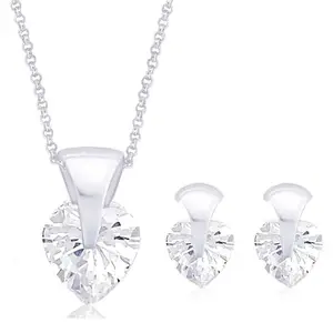 TARAASH 925 Sterling Silver Pendant Set with Chain For Women CHPE1038S