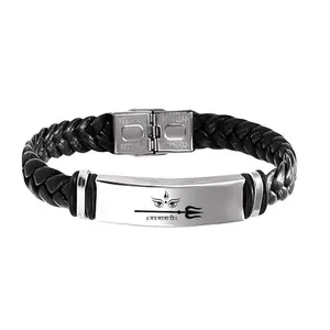 The Men Gift Religious Jai Mata Di Bracelet For Men Stylish Latest Fashion Leather Hand Bracelet Steel Buckle Clasp Braided For Men And Boys Wrist Band ShivBLRBr2025334