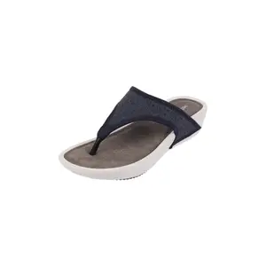 Mochi Women Blue Suede Comfort Slip-on T-strap Sandal UK/6 EU/39 (32-780)
