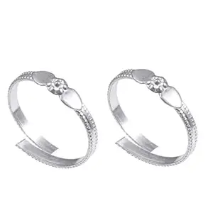 A-One Collection Fashion Accessories Toe Ring Sterling Silver Abstract Pattern Design Toe Ring Adjustable Jewelry for Women. Set of 2 Pairs Toerings.