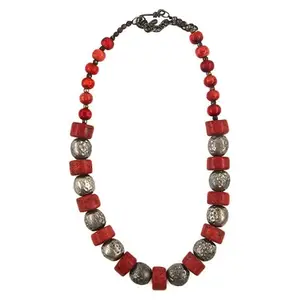 Unique Red Stone Jewelry - 10-Inch Handcrafted Necklace - Gift-Worthy