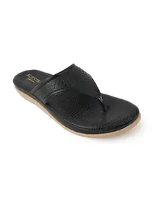 scentra fashion Women's Textured Slip-On Flat Sandals – Stylish, Comfortable, and Perfect for Daily and Casual Wear (Black, UK Footwear Size System, Adult, Women, Numeric, Medium, 7)