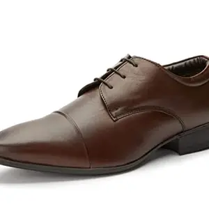 Burwood Men BWD 187 Brown Leather Formal Shoes-8 UK (42 EU) (BW