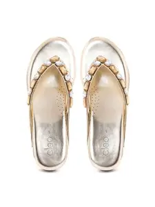 Khadim's Cleo Gold Wedge Heel Slip On Sandal for Women (2783688)