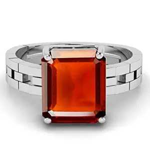 BALATANK�11.25 Ratti /10.50 Carrat Gomed Silver Plated Ring Ceylon Loose Gemstone Lab - Certified Natural AA+ Quality Hessonite Garnet Adjustable Silver Ring for Man and Women's