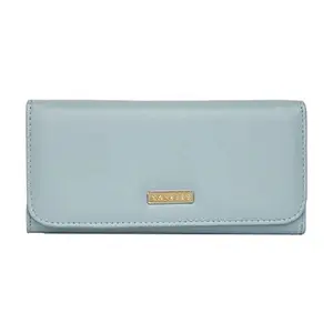 Caprese Remy Zipper Closure Faux Leather Womens Casual Wallet(Blue, Large)