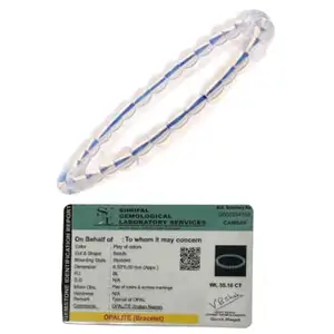 Astrogem Crystal Agate Lab Certified Opalite Natural Bracelet For Men and Women Adjustable 6 mm for Healing Meditation Success and Abundance