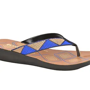 inblu Stylish Fashion Sandal/Slipper for Women | Comfortable | Lightweight | Anti Skid | Casual Office Footwear 91D8 (Blue, Size- 2 UK)