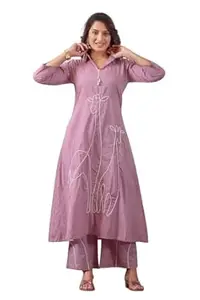 VARAMYA Women's Ombre Co-ord Set - Straight Kurta Palazzo Pants Kurtas, Printed Silk Blend Shirt & Wide Leg Pant