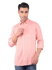 Crimsoune Club Men's Peach Linen Shirt (L)
