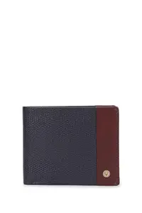 Allen Solly Men Navy Patterned Leather Wallet