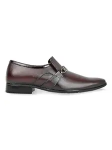 Regal Maroon Mens Formal Textured Leather Slip Ons