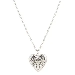 Hot And Bold Valentine Heart Chain Pendant for Women & Girls - Silver