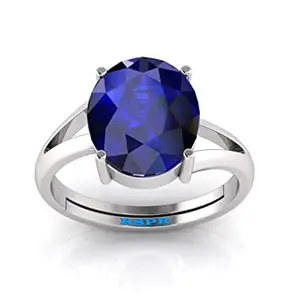 TODANI JEMS 9.25 Ratti Certified Original Blue Sapphire Ring Panchdhatu Adjustable Neelam Ring for Men & Women by Lab Certified