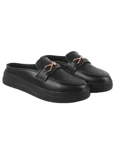Shoetopia Smart Casual Comfortable Black Loafers for Women & Girls
