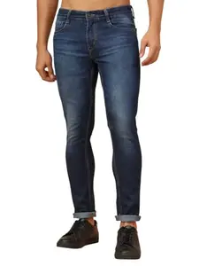 MEGHZ Men's Slim Fit Jeans (in, Numeric, 34, Regular, Dark Blue)