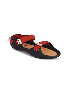 AADI Men's Red Synthetic Leather Outdoor Casual Sandals - MRJ1727_09