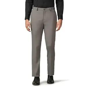 Blackberrys Men's Polyester Blend Textured Slim Fit Formal Trousers