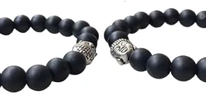 Homeistic Applience Stone Bracelet (Pack of 2) Budhha Black Bracelet 2 Pcs