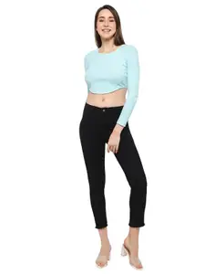 Clovia Women's Cotton Chic Basic Ribbed Bustier Regular Fit Crop Top