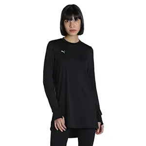 Puma Women's Letter Print Regular Fit T-Shirt (52179001_Black L)