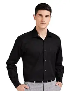 Amazon Brand - Symbol Men's Solid Cotton Formal Shirt | Plain | Full Sleeve - Regular Fit (Available in Plus Sizes)