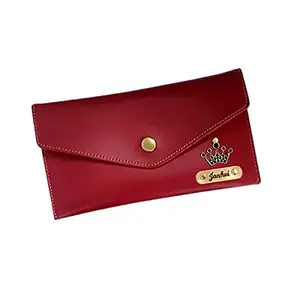 ULTA PULTA GIFTS-UPG ULTA PULTA Gifts Red Customized Name and Charm On Wallets for Women | Leather Purse for Girls or Women | Personalized Gifts for Birthday or Anniversary