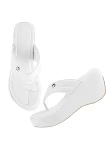 Shoetopia Women's Stylish & Durable Synthetic Wedge Sandals with Resin Footwear Comfort, Perfect for Casual & Dressy Occasions, Trendy Design, Adjustable Fit-White-EU36