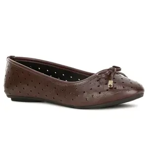 Bata Women's Slip-on Ballet Flat - Brown (5 UK) (5514061)