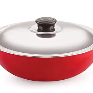 Nirlon Nonstick Aluminium Deep Fry Kadai/Wok 22cm with Stainless Steel Lid, Capacity 2.2 Litre(Compatible with All Gas & stovetops Only) price in India.