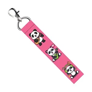 ISEE 360® Cute Panda Lanyard Bag Tag with Swivel Lobster for Gift Luggage Bags Backpack Laptop Bags Travelers Students Worker L X H 5 X 0.8 INCH