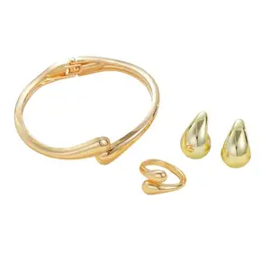 Shining Diva Fashion Latest Stylish Design Gold Plated Bracelet Earrings Ring Jewellery Set for Women (rrsd16654s)