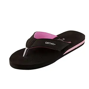 CLIMBUS Black Pink Flip-Flops & Slippers Ortho Comfortable Chappal for Women & Girls Light weight Soft Footed Comfortable & Stylish Diabetic & Orthopedic Footwear Good for Knee & Foot Pain
