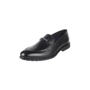 Mochi Men's Black Faux Leather Shoes with Metal Bit UK/5 EU/39 (19-493)