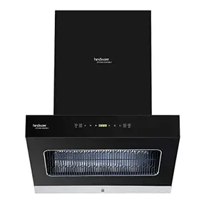 Hindware Octavia 60 Cm wall mounted chimney for kitchen, Auto Clean With Motion Sensor Control Black Hood 1350 M3/Hr With Free Installation kit (Filter-less, Touch Control, Lifetime Warranty)