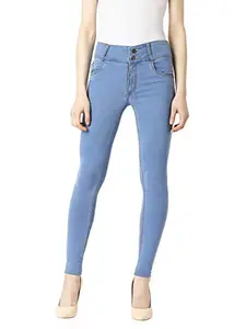 Miss Chase Women's Blue Skinny High Rise Denim Jeans (MCSS19DEN07-30-115-34, Blue, 34)