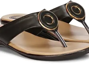 TRY FEET Tryfeet Women's Lightweight Fashion Sandal | Flats for Women (Black 5)